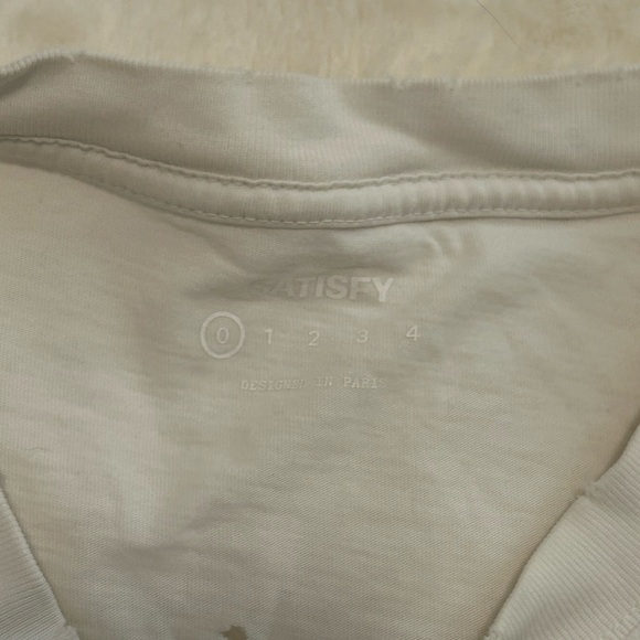 Satisfy Running Distressed White T-Shirt - Picture 3 of 3